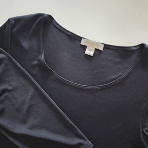 Coldwater Creek black 3/4 sleeve tunic slinky stretchy dress womens size L‎ 14